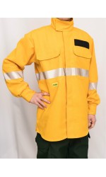 GS.640 Nomex IIIA Wildland Fire Fighting Shirt with FR 2" Silver Segmented Stripes