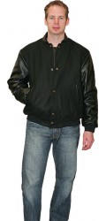 MJ.2328 Melton & Leather Bomber Jacket