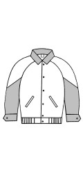 MJ.3031 Melton & Leather Jacket With Raglan Sleeves