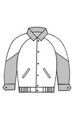 MJ.3031 Melton & Leather Jacket With Raglan Sleeves