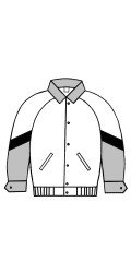 MJ.3417 Melton & Leather Jacket With Raglan Sleeves