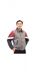 MJ.3425 Melton & Leather Jacket With Raglan Sleeves
