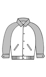 MJ.3425 Melton & Leather Jacket With Raglan Sleeves 